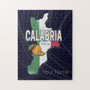 Kalabrien Italien Retro Region Karte Vintag Souven Puzzle