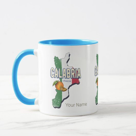 Kalabrien Italien Retro Region Karte Vintag Souven Tasse (Links)