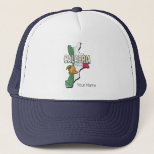 Kalabrien Italien Retro Region Karte Vintag Souven Truckerkappe
