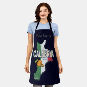Kalabrien Italien Retro-Regionskarte Vintage-Souve Schürze