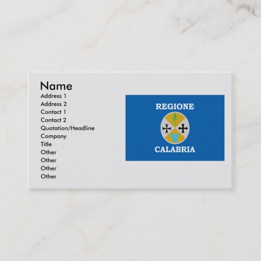 Kalabrien, Italien Visitenkarte (Vorderseite)