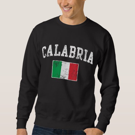 Kalabrien Italienische Flagge Italienische Vintage Sweatshirt (Vorderseite)