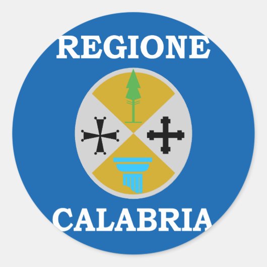 Kalabrien, italienische Flagge Runder Aufkleber (Vorderseite)