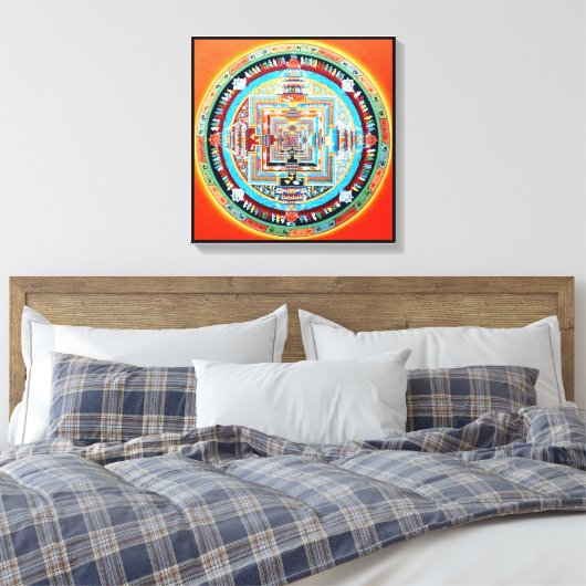 Kalachakra Buddhist Mandala Leinwanddruck (Insitu (Schlafzimmer))