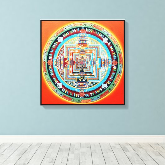 Kalachakra Buddhist Mandala Leinwanddruck (Insitu (Holzboden))