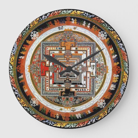 Kalachakra Mandala Große Wanduhr (Vorderseite)