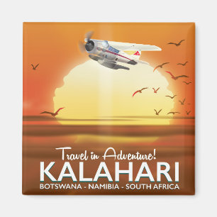 Kalahari-Wüsten-Abenteuer-Reiseposter Magnet