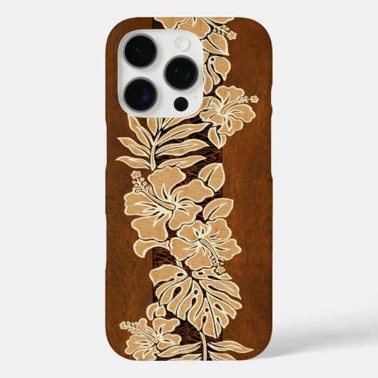 Kalaheo Hawaiian Hibiskus Tapa Imitats Koa Wood  Case-Mate iPhone Hülle (Rückseite)