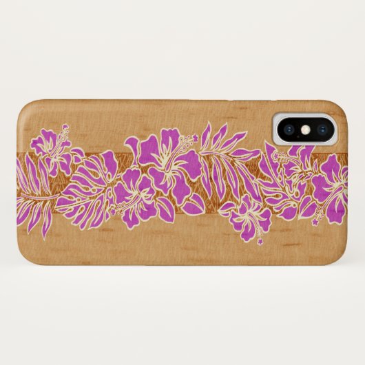 Kalaheo Hawaiian Hibiskus Tapa Imitats Wood Case-Mate iPhone Hülle (Rückseite (Horizontal))