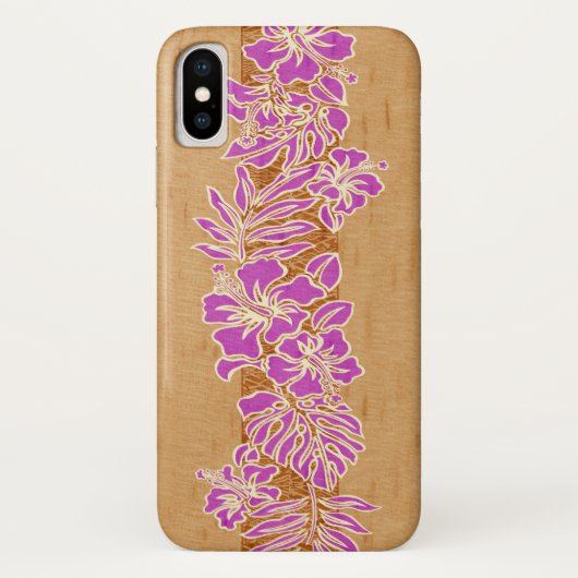 Kalaheo Hawaiian Hibiskus Tapa Imitats Wood Case-Mate iPhone Hülle (Rückseite)
