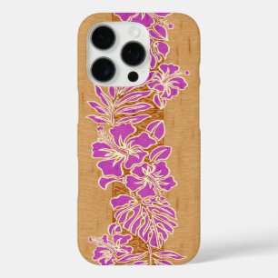 Kalaheo Hawaiian Hibiskus Tapa Imitats Wood iPhone 16 Pro Hülle