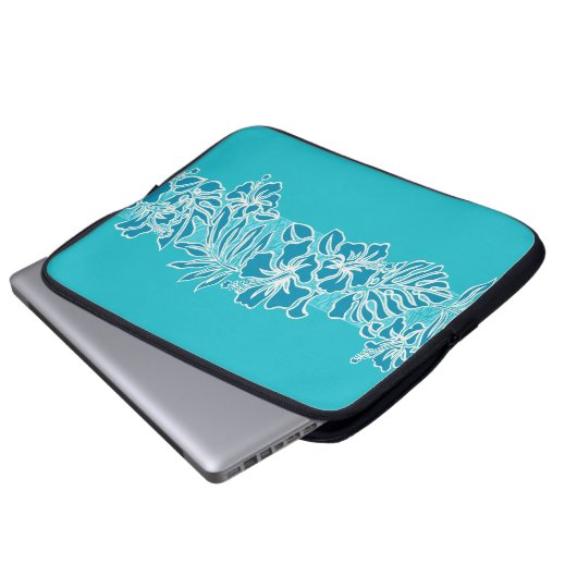 Kalaheo Hawaiian Hibiskus Tapa Laptop Wetsuit Bag Laptopschutzhülle (Vorne Knopf)