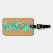 Kalaheo hawaiisches Hibiskustapa-Imitat hölzern Gepäckanhänger (Vorderseite horizontal)