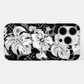 Kalakaua Border Hawaiian Hibiskus Black Case-Mate iPhone Hülle (Rückseite (Horizontal))