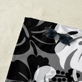 Kalakaua Border Hawaiian Hibiskus - Schwarz Strandtuch (Beispiel)