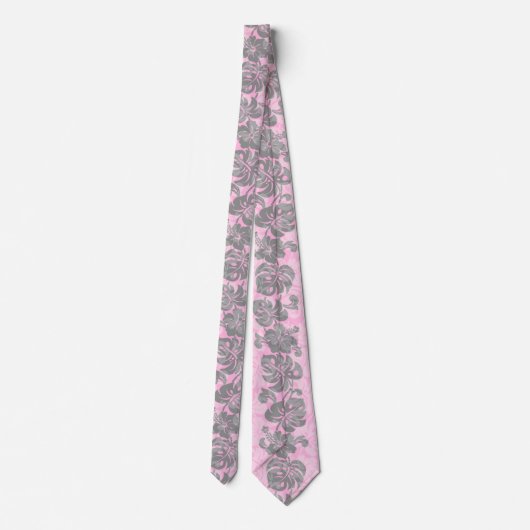 Kalakaua Grenzhawaiischer Hibiskus Zwei-Side Krawatte (Rückseite)