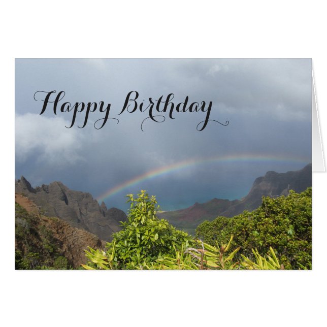 Kalalau Rainbow Birthday Card (Vorderseite (Horizontal))