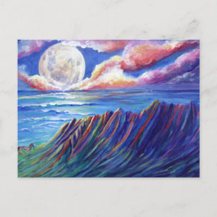 Kalalau Tal Kauai mit Vollmond Postkarte