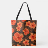 Kalalau Tapa Tropical Hawaiian Hibiskus Beach Bag Tasche (Vorderseite)