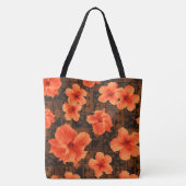 Kalalau Tapa Tropical Hawaiian Hibiskus Beach Bag Tasche (Rückseite)