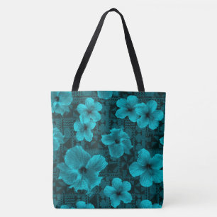 Kalalau Tapa Tropical Hawaiian Hibiskus Beach Bag Tasche
