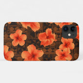 Kalalau Tapa Tropical Hawaiian Orange Hibiskus Case-Mate iPhone Hülle (Rückseite (Horizontal))