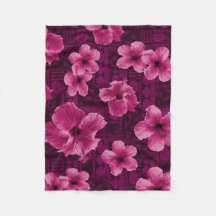 Kalalau Tapa Tropischer Hawaiianischer Hibiskus Fleecedecke