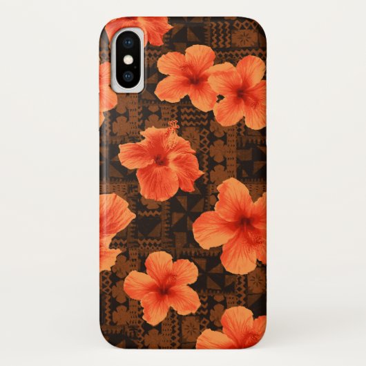 Kalalau Tapa-tropischer hawaiischer Hibiskus Case-Mate iPhone Hülle (Rückseite)