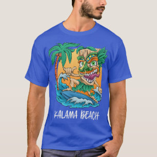 Kalama Beach Hawaii Palm Tree Surfing Beach Vacati T-Shirt