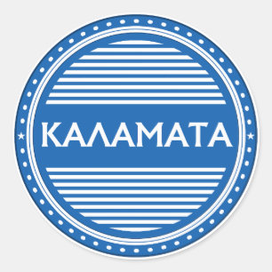 Kalamata City Pride Emblem – Griechische Identität Runder Aufkleber