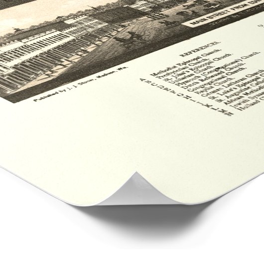 Kalamazoo, MI Panoramic Map - 1883 Poster (Ecke)