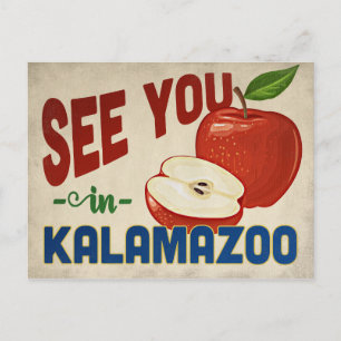 Kalamazoo Michigan Apfel - Vintage Reise Postkarte