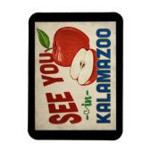 Kalamazoo Michigan Apple - Vintage Travel Magnet (Vertikal)