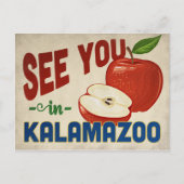 Kalamazoo Michigan Apple - Vintage Travel Postkarte (Vorderseite)