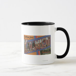 Kalamazoo, Michigan - große Buchstabe-Szenen Tasse