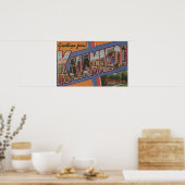 Kalamazoo, Michigan - Große Buchstabenszenen Poster (Küche)