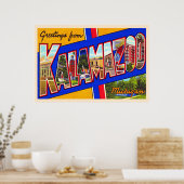 Kalamazoo Michigan Vintag Large Letter Postcard Poster (Küche)