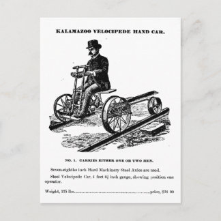 KALAMAZOO Velocipede Bahn Handwagen 1887 Postkarte