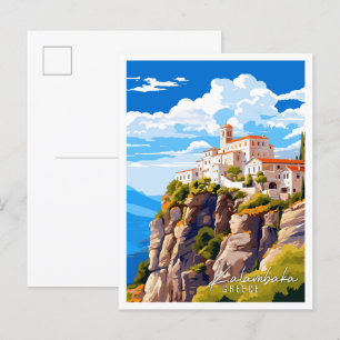Kalambaka Griechenland Vintage-Reiseillustration Postkarte