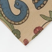 Kalamkari Floral Elephant – Traditional Indian Fol Fleecedecke (Ecke)