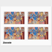 KALAMKARI RADHA KRISHNA PAINIEREN RECHTECKIGER AUFKLEBER (Blatt)