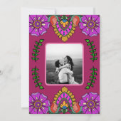 Kalamkari Wedding Blumen Einladung (Rückseite)