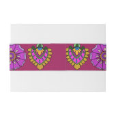 Kalamkari Wedding Blumen Einladungsbanderole (Rückseitenbeispiel)