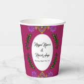 Kalamkari Wedding Blumen Pappbecher (Rückseite)