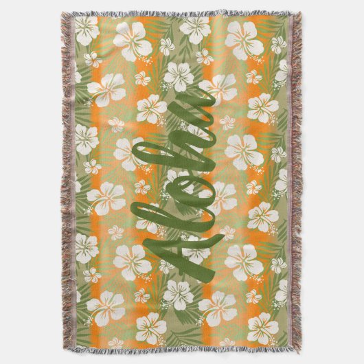 Kalani Gefärbte Krawatte Blend Tropischer Hibiskus Decke (Vorderseite Vertikal)