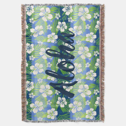 Kalani Gefärbte Krawatte Blend Tropischer Hibiskus Decke (Vorderseite Vertikal)