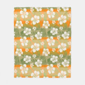 Kalani Gefärbte Krawatte Blend Tropischer Hibiskus Fleecedecke (Vorderseite)