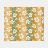 Kalani Gefärbte Krawatte Blend Tropischer Hibiskus Fleecedecke (Vorderseite (Horizontal))