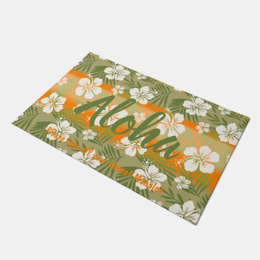 Kalani Gefärbte Krawatte Blend Tropischer Hibiskus Fußmatte (Schrägansicht)