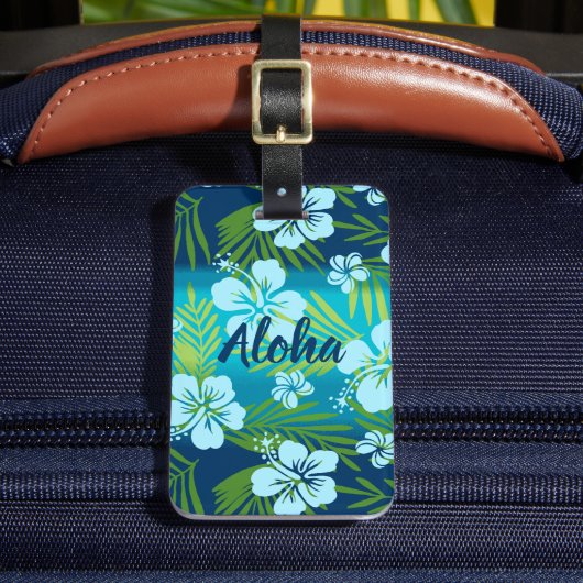 Kalani Gefärbte Krawatte Blend Tropischer Hibiskus Gepäckanhänger (Vorderseite Insitu 2)